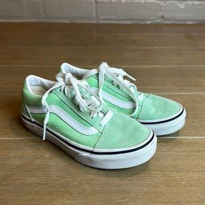 Kids Seafoam Green Suede Vans Sneakers Sz 13